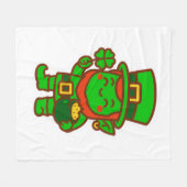 Kawaii Lucky Leprechaun Fleecedecke (Vorderseite (Horizontal))
