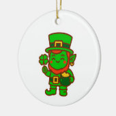 Kawaii Lucky Leprechaun Keramik Ornament (Links)