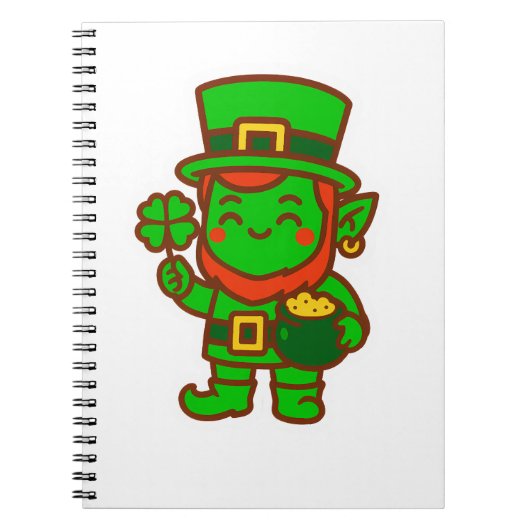 Kawaii Lucky Leprechaun Notizblock (Vorderseite)