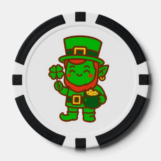 Kawaii Lucky Leprechaun Pokerchips (Vorderseite)