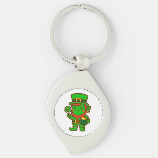 Kawaii Lucky Leprechaun Schlüsselanhänger (Vorderseite)