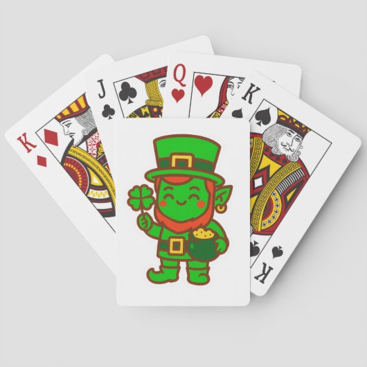 Kawaii Lucky Leprechaun Spielkarten (Rückseite)