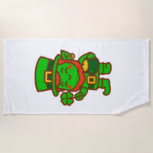 Kawaii Lucky Leprechaun Strandtuch (Vorderseite)