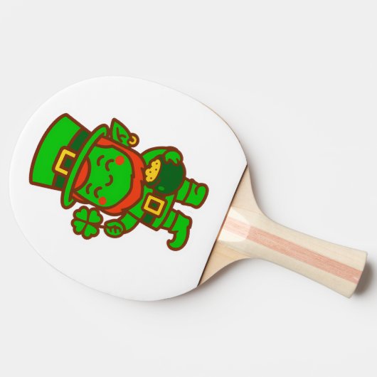 Kawaii Lucky Leprechaun Tischtennis Schläger (Seitenansicht)