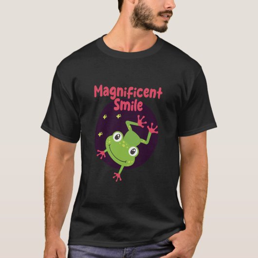 Kawaii lustig niedlicher Frosch lächelnd T-Shirt (Vorderseite)