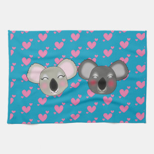 Kawaii lustige Koalas in Liebe Küchentuch