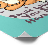 Kawaii lustiger Fuchs lächeln und Yoga-Posen mache Poster (Ecke)