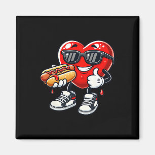Kawaii Lustiger Herz-essender Hot Dog Valentinstag Magnet