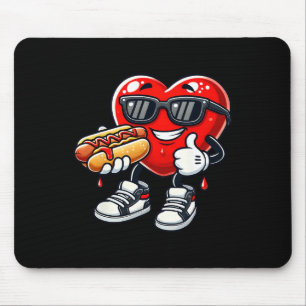 Kawaii Lustiger Herz-Fressender Hot Dog Valentinst Mousepad