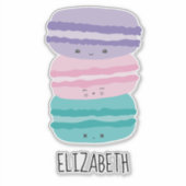 Kawaii Macarons Pastel Niedliche Personalisierte C Aufkleber (Vorderseite)
