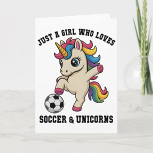 Kawaii Mädchen, das Fußball und Einhörner liebt Sc Karte