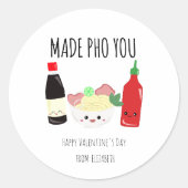 Kawaii Made Pho Each Other Valentine's Day Noodles Runder Aufkleber (Vorderseite)