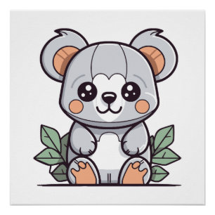 Kawaii Magic Koala Vektor erstellen Poster