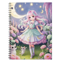 Kawaii Magical Girl Journal - Spirit Cat Notebook