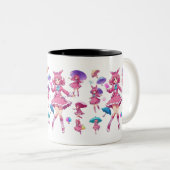 Kawaii Magical Girl mit Umbrellas Coffee Tasse (VorderseiteRechts)