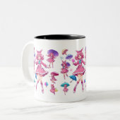 Kawaii Magical Girl mit Umbrellas Coffee Tasse (Vorderseite Links)