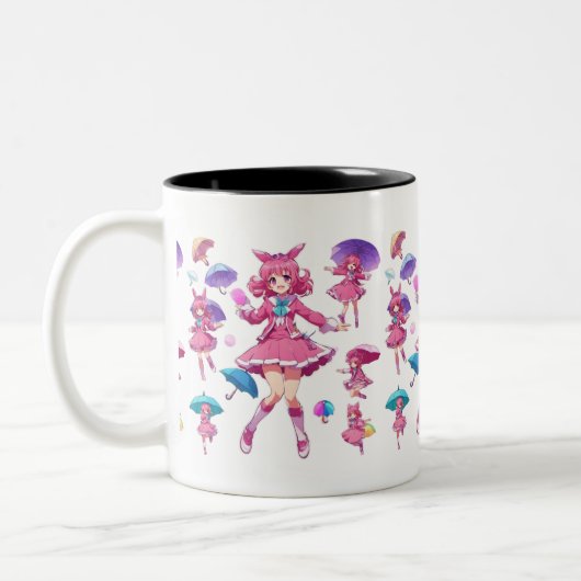 Kawaii Magical Girl mit Umbrellas Coffee Tasse (Links)