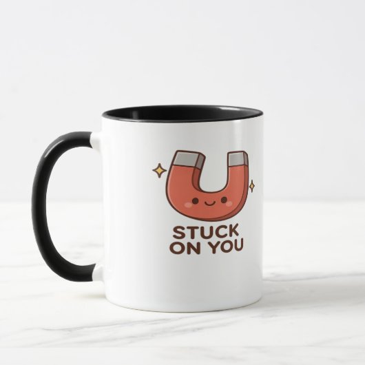 Kawaii Magnet Stuck On You Cute Playful Style  Tasse (Links)