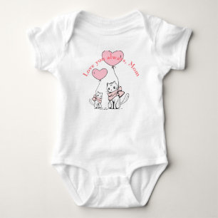 Kawaii Mama Cat & Kitten Custom Baby Strampler