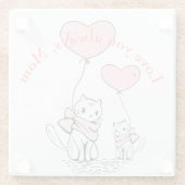 Kawaii Mama Cat & Kitten Custom Glasuntersetzer (Rückseite)