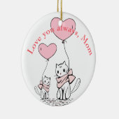 Kawaii Mama Cat & Kitten Custom Keramik Ornament (Rechts)