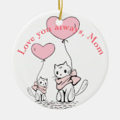 Kawaii Mama Cat & Kitten Custom Keramik Ornament (Vorne)