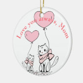 Kawaii Mama Cat & Kitten Custom Keramik Ornament (Links)