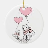 Kawaii Mama Cat & Kitten Custom Keramik Ornament (Hinten)