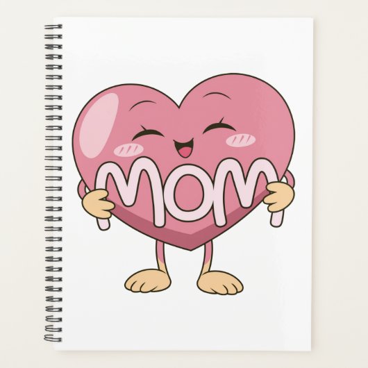 Kawaii-Mama-Herz-Umarmen-Design Planer (Vorderseite)