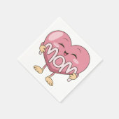 Kawaii-Mama-Herz-Umarmen-Design Serviette (Ecke)