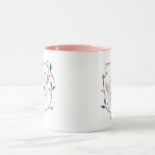 Kawaii-Mama-Kaninchen und ihr Hasen mit Blume Tasse (Zentrum)