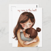 Kawaii Mama und Tochter Postkarte (Vorne/Hinten)
