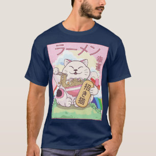 Kawaii Maneki Neko Cat Ramen Noodles Japanischer A T-Shirt