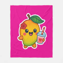 Kawaii Mango - Sweetheart Frucht mit Herz Smoothi Fleecedecke