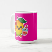 Kawaii Mango - Sweetheart Frucht mit Herz Smoothi Kaffeetasse (Vorderseite Links)