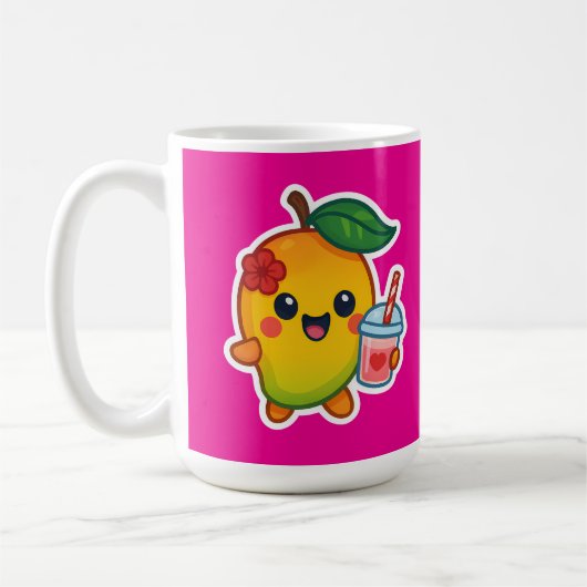 Kawaii Mango - Sweetheart Frucht mit Herz Smoothi Kaffeetasse (Links)