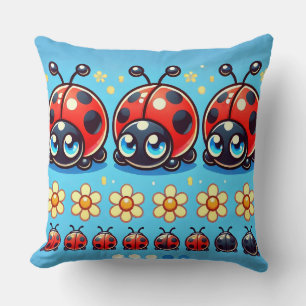 🐞 Kawaii Marienkäfer Szene Für Süße Heimdekoratio Kissen