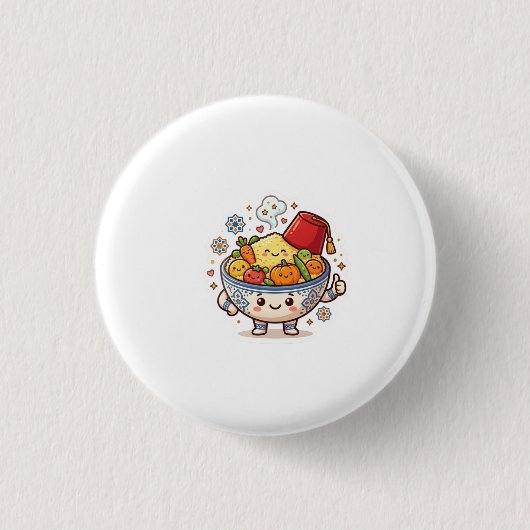 Kawaii Marokkanischer Couscous - Süße traditionell Button (Vorderseite)