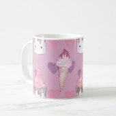 Kawaii Marshmallow & Ice Cream Muster Kaffeetasse (Vorderseite Links)