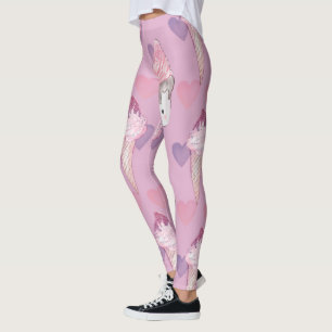 Kawaii Marshmallow & Ice Cream Muster Leggings