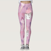 Kawaii Marshmallow & Ice Cream Muster Leggings (Vorderseite)