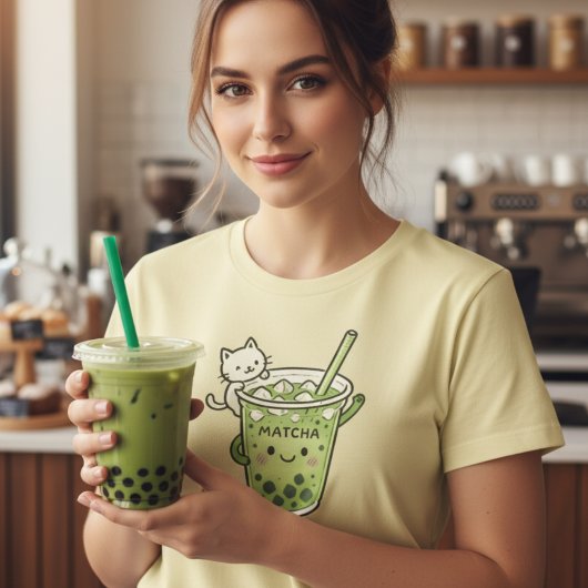 Kawaii Matcha Bubble Tee Katze Niedlich Iced Drink