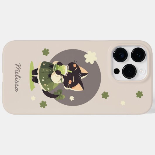 Kawaii Matcha Cat Case Gift for Anime & Cat Lovers (Rückseite (Horizontal))