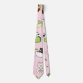Kawaii-Matcha-Katzen-Nahtloses Muster Krawatte (Vorderseite)