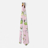 Kawaii-Matcha-Katzen-Nahtloses Muster Krawatte (Rückseite)