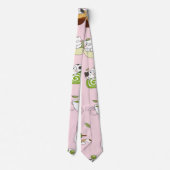 Kawaii-Matcha-Katzen-Nahtloses Muster Krawatte (Rückseite)