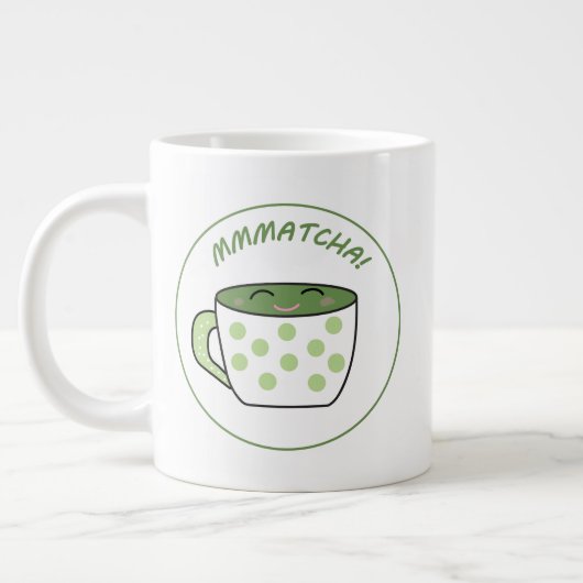 Kawaii Matcha lächelnd Jumbo-Tasse (Links)