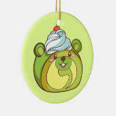 Kawaii Matcha Swiss Roll Bear Cake Keramik Ornament (Rechts)