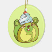 Kawaii Matcha Swiss Roll Bear Cake Keramik Ornament (Links)