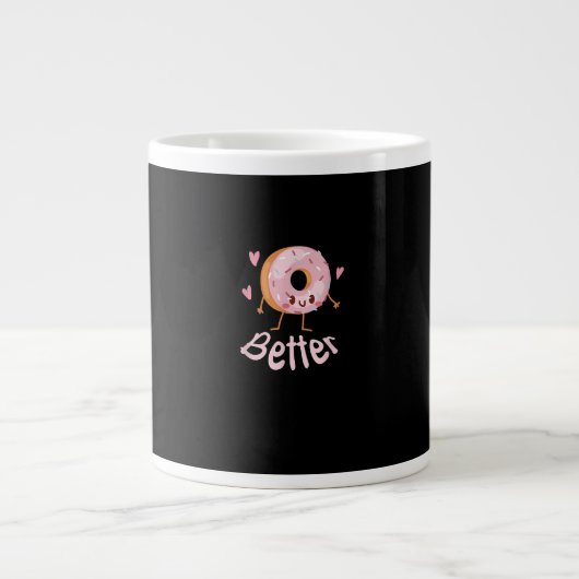 Kawaii Matching Couple Coffee And Donut Better Tog Jumbo-Tasse (Vorderseite)